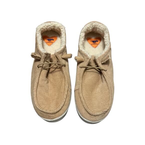 Rocket Dog Tan Corduroy Faux Fur Lined Slip-On Shoes Women’s 7.5 - Picture 2 of 6